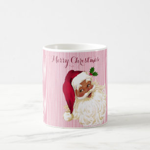 Schwarzer Weihnachtsmann Preiselbeer-Streifen-Kaff Kaffeetasse