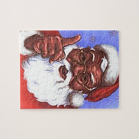 Schwarzer Weihnachtsmann Puzzle (Horizontal)