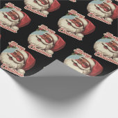 Schwarzer Weihnachtsmann Retro Weihnachten Vintage Geschenkpapier (Ecke)