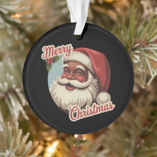 Schwarzer Weihnachtsmann Retro Weihnachten Vintage Ornament