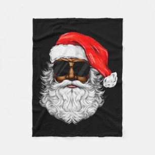 Schwarzer Weihnachtsmann Santa Claus Afro Amerikan Fleecedecke