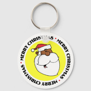 Schwarzer Weihnachtsmann Schlüsselanhänger