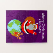 Schwarzer Weihnachtsmann stehend auf der Erde, Puzzle (Horizontal)