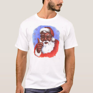 Schwarzer Weihnachtsmann T-Shirt
