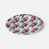 Schwarzer Weihnachtsmann-Teller Pappteller (Schrägansicht)