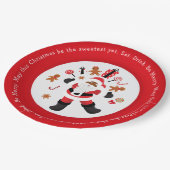 Schwarzer Weihnachtsmann. Trinken. Sei fröhlich! Pappteller (Schrägansicht)