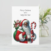 Schwarzer Weihnachtsmann und Beutel von Geschenkgu (Stehend Vorderseite)