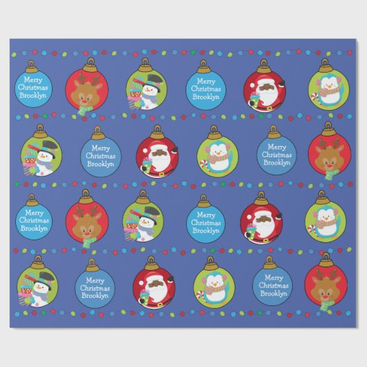 Schwarzer Weihnachtsmann und Freunde Geschenkpapier (Flach)