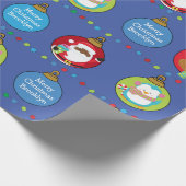 Schwarzer Weihnachtsmann und Freunde Geschenkpapier (Ecke)