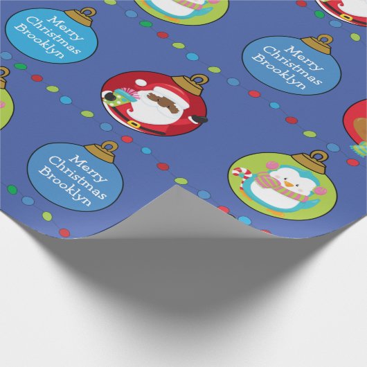 Schwarzer Weihnachtsmann und Freunde Geschenkpapier (Ecke)