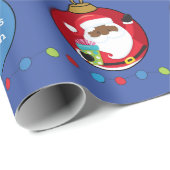Schwarzer Weihnachtsmann und Freunde Geschenkpapier (Rolleneckpunkt)