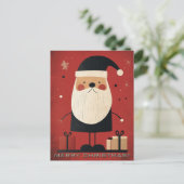 Schwarzer Weihnachtsmann und Weihnachtsgeschenke Postkarte (Stehend Vorderseite)