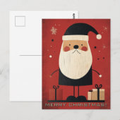 Schwarzer Weihnachtsmann und Weihnachtsgeschenke Postkarte (Vorne/Hinten)