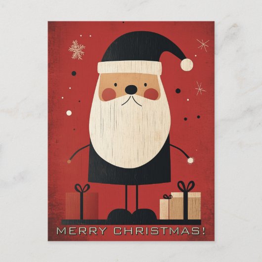 Schwarzer Weihnachtsmann und Weihnachtsgeschenke Postkarte (Vorderseite)
