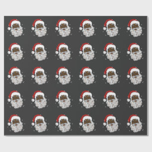 Schwarzer Weihnachtsmann Weihnachten Schwarze Gesc Geschenkpapier