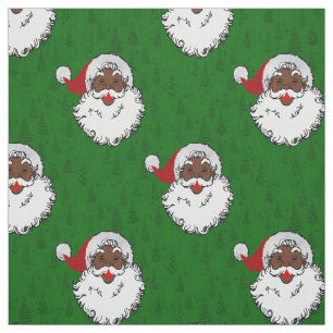 schwarzer Weihnachtsmann Weihnachten Stoff
