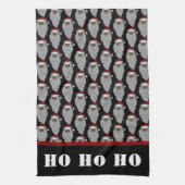 Schwarzer Weihnachtsmann-Weihnachtsfeiertag Geschirrtuch (Vertikal)
