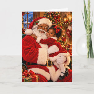 Schwarzer Weihnachtsmann-Weihnachtskarte Karte