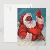 Schwarzer Weihnachtsmann Weihnachtskarte Postkarte (Vorne/Hinten)