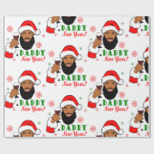 Schwarzer Weihnachtsmann Weihnachtsmann Männer Bar Geschenkpapier (Flach)