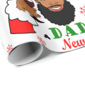 Schwarzer Weihnachtsmann Weihnachtsmann Männer Bar Geschenkpapier (Rolleneckpunkt)