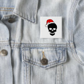 Schwarzer Weihnachtsschädel Button (Beispiel)