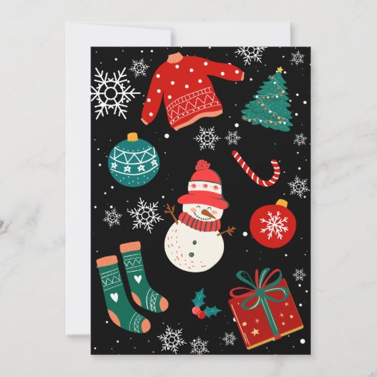 Schwarzer Weihnachtswunder - personalisierter Text Feiertagskarte (Vorderseite)