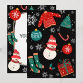 Schwarzer Weihnachtswunder - personalisierter Text Feiertagskarte (Vorne/Hinten)