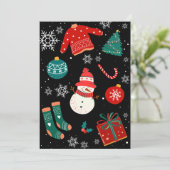 Schwarzer Weihnachtswunder - personalisierter Text Feiertagskarte (Stehend Vorderseite)