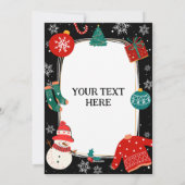 Schwarzer Weihnachtswunder - personalisierter Text Feiertagskarte (Rückseite)
