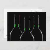 Schwarzer Wein Flaschen Postkarte (Vorne/Hinten)