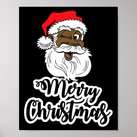 Schwarzer Wein santa frohe Weihnachten afrikanisch Poster (Vorne)