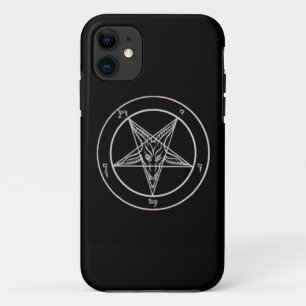 Schwarzer/weißer Baphomet Telefon-Kasten iPhone 11 Hülle