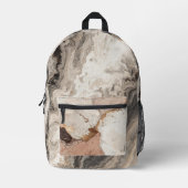 Schwarzer, Weißer, Beiger Steinmarmor Bedruckter Rucksack (Vorderseite)