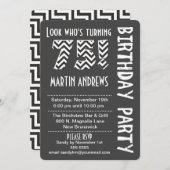 Schwarzer/weißer Blick, der Geburtstag 75 dreht, Einladung (Vorne/Hinten)