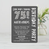 Schwarzer/weißer Blick, der Geburtstag 75 dreht, Einladung (Stehend Vorderseite)