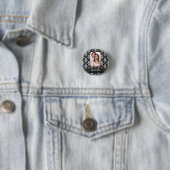 Schwarzer/weißer Damast Button (Beispiel)