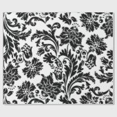 Schwarzer/weißer Damast Geschenkpapier (Flach)