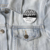 Schwarzer, weißer Damast-Großvater des Button (Beispiel)