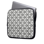 Schwarzer/weißer Damast Laptopschutzhülle (Vorderseite Links)