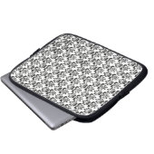 Schwarzer/weißer Damast Laptopschutzhülle (Vorne Knopf)