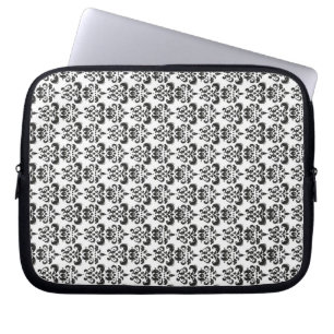 Schwarzer/weißer Damast Laptopschutzhülle