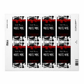 Schwarzer, weißer Damast mit Bow Zuhause Made Wine (Vorne)