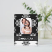 Schwarzer/weißer Damast Postkarte (Stehend Vorderseite)