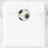 Schwarzer, weißer Fußball Ball Bar Mitzvah Runder Aufkleber (Tasche)
