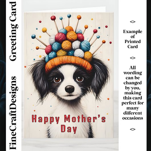 Schwarzer & weißer Hund, Greifbarthut CY1 Custom M Karte