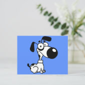 Schwarzer/weißer Hund Postkarte (Stehend Vorderseite)