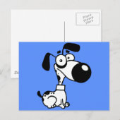 Schwarzer/weißer Hund Postkarte (Vorne/Hinten)