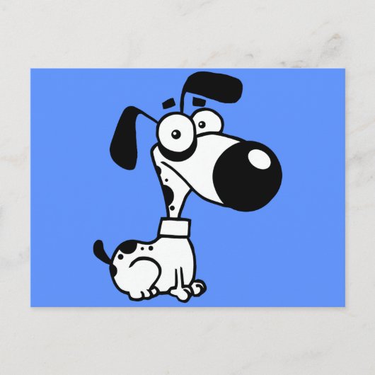 Schwarzer/weißer Hund Postkarte (Vorderseite)