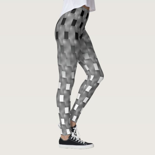 Schwarzer weißer Legging und Platten, Asche auf? Leggings (Rechts)